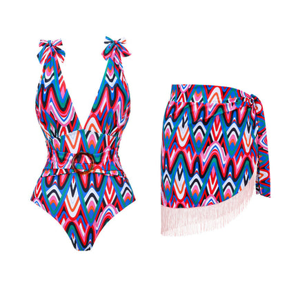 Modest Print One-Piece Swimsuit
