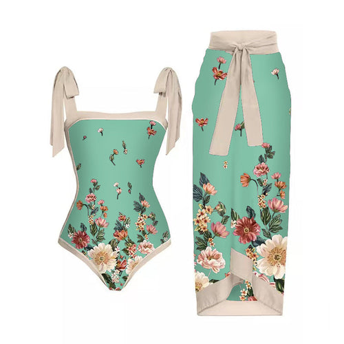 Mesh Two-Piece One-Piece Swimsuit