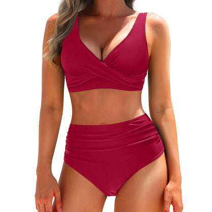 Crossover Slit Bikini Set