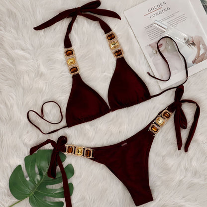 Crystal Diamond One-Piece Swimsuit