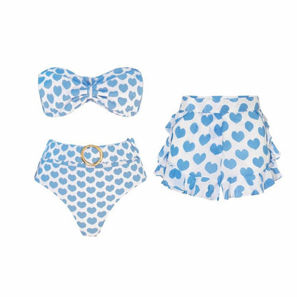 Heart Print One-Piece Swimsuit