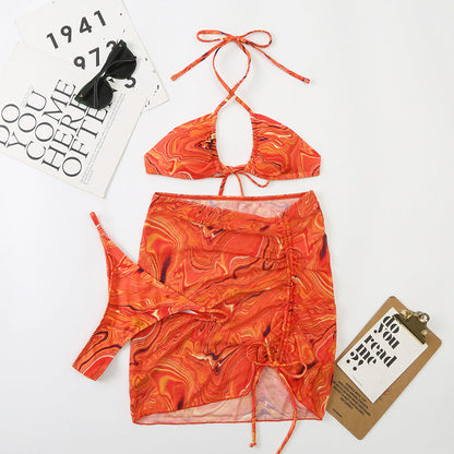 Mesh Slit Bikini Set