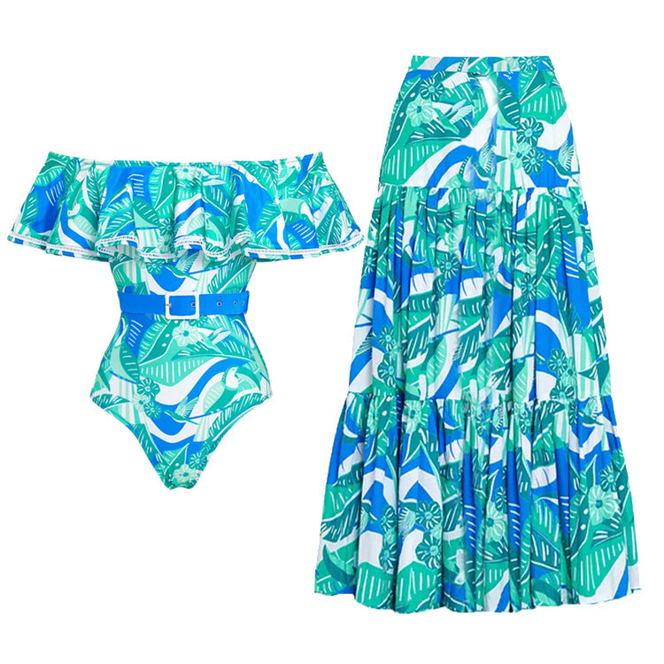 Off-Shoulder One-Piece Swimsuit