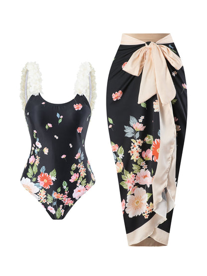 Print Skirted One-Piece Swimsuit