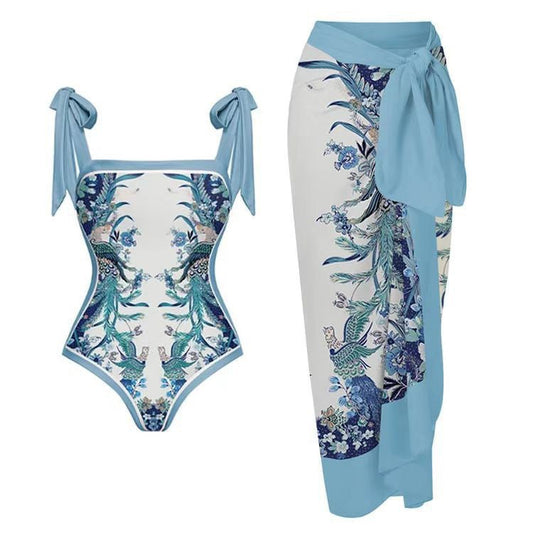Two-Way Print One-Piece Swimsuit