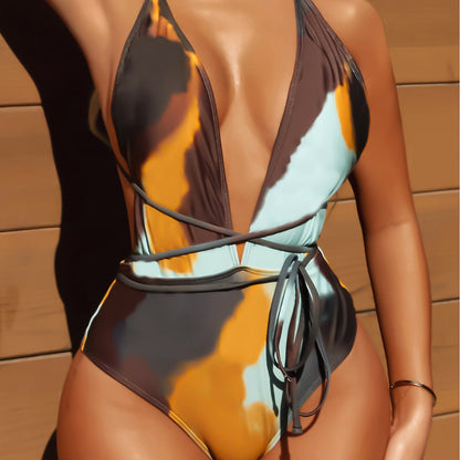 Lace Tie One-Piece Swimsuit