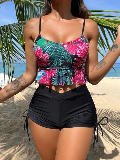 Boxer Slit Bikini Set