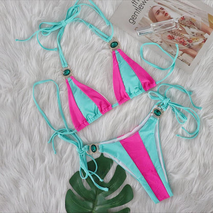 Crystal Diamond Bikini Set