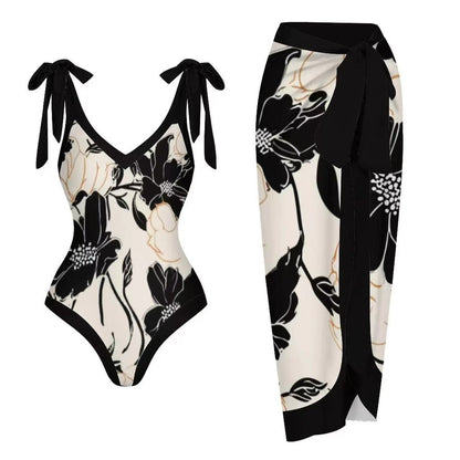Chiffon Two-Piece One-Piece Swimsuit