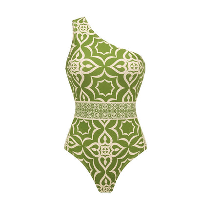 Ethnic Print One-Piece Swimsuit