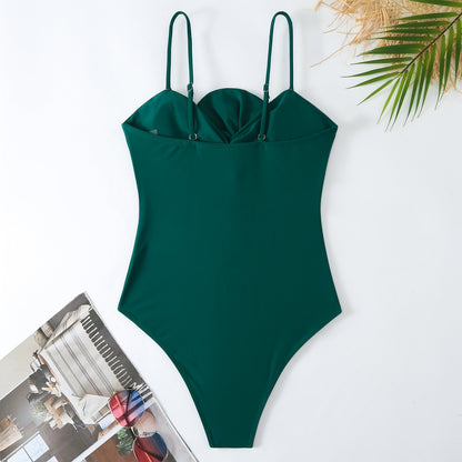 Bow Solid One-Piece Swimsuit