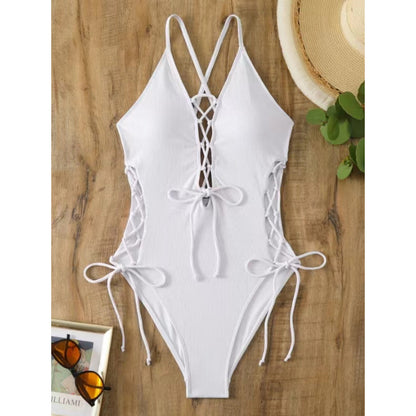 Open Back Halter One-Piece Swimsuit