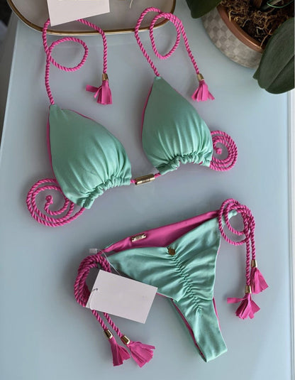 Open Back Braided Bikini Set