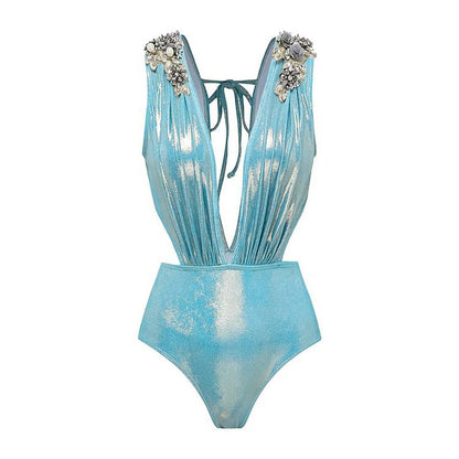 Halterneck Open Back One-Piece Swimsuit