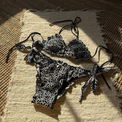 Floral Embroidery Bikini Set