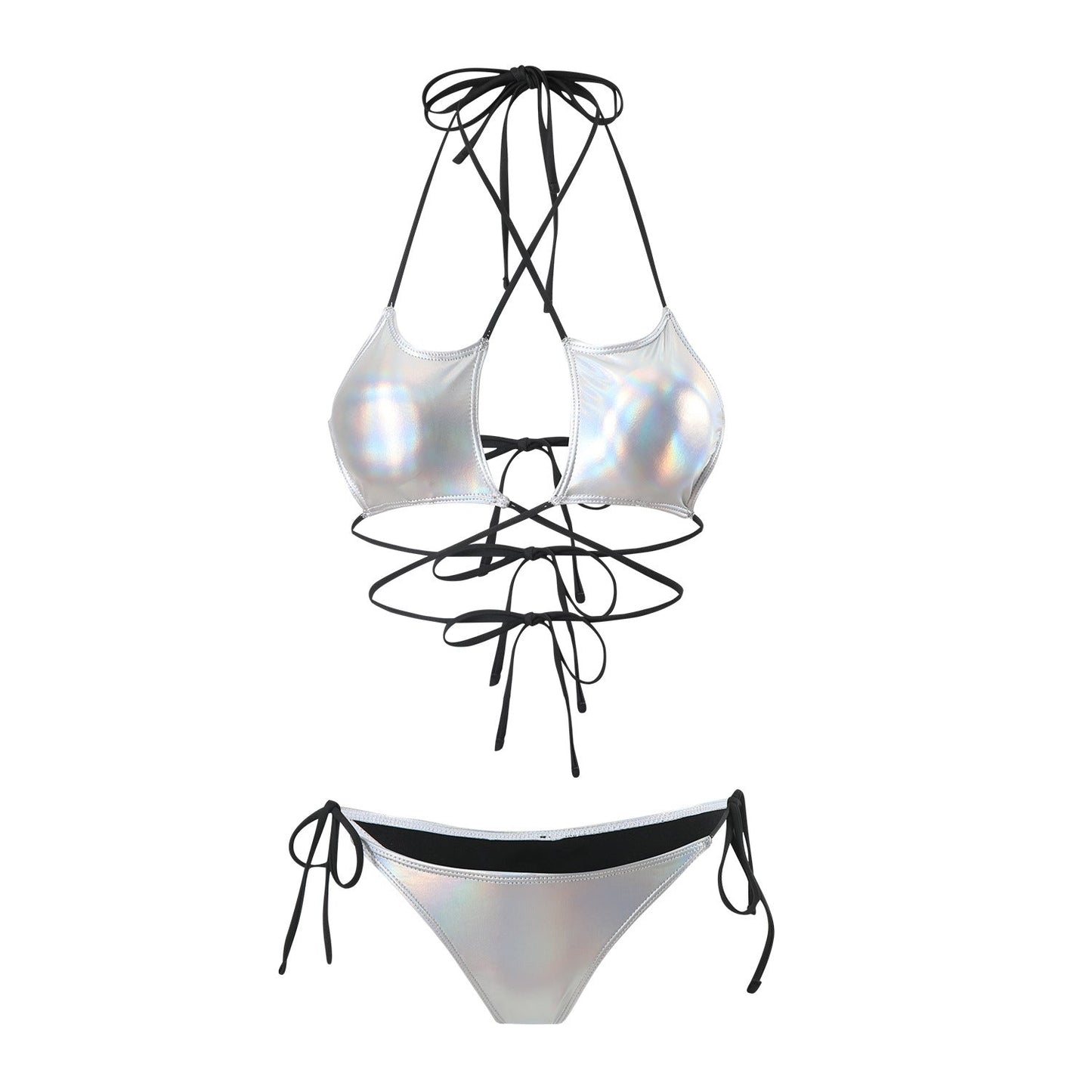 Metallic Triangle Bikini Set