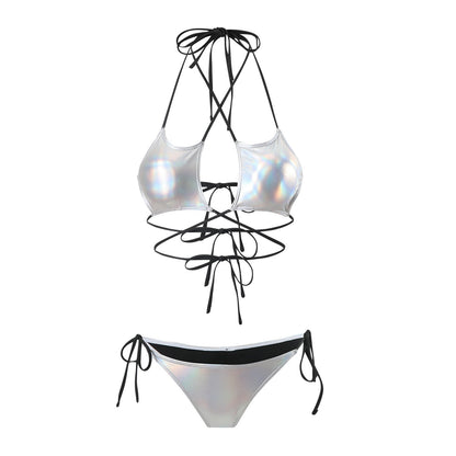 Metallic Triangle Bikini Set
