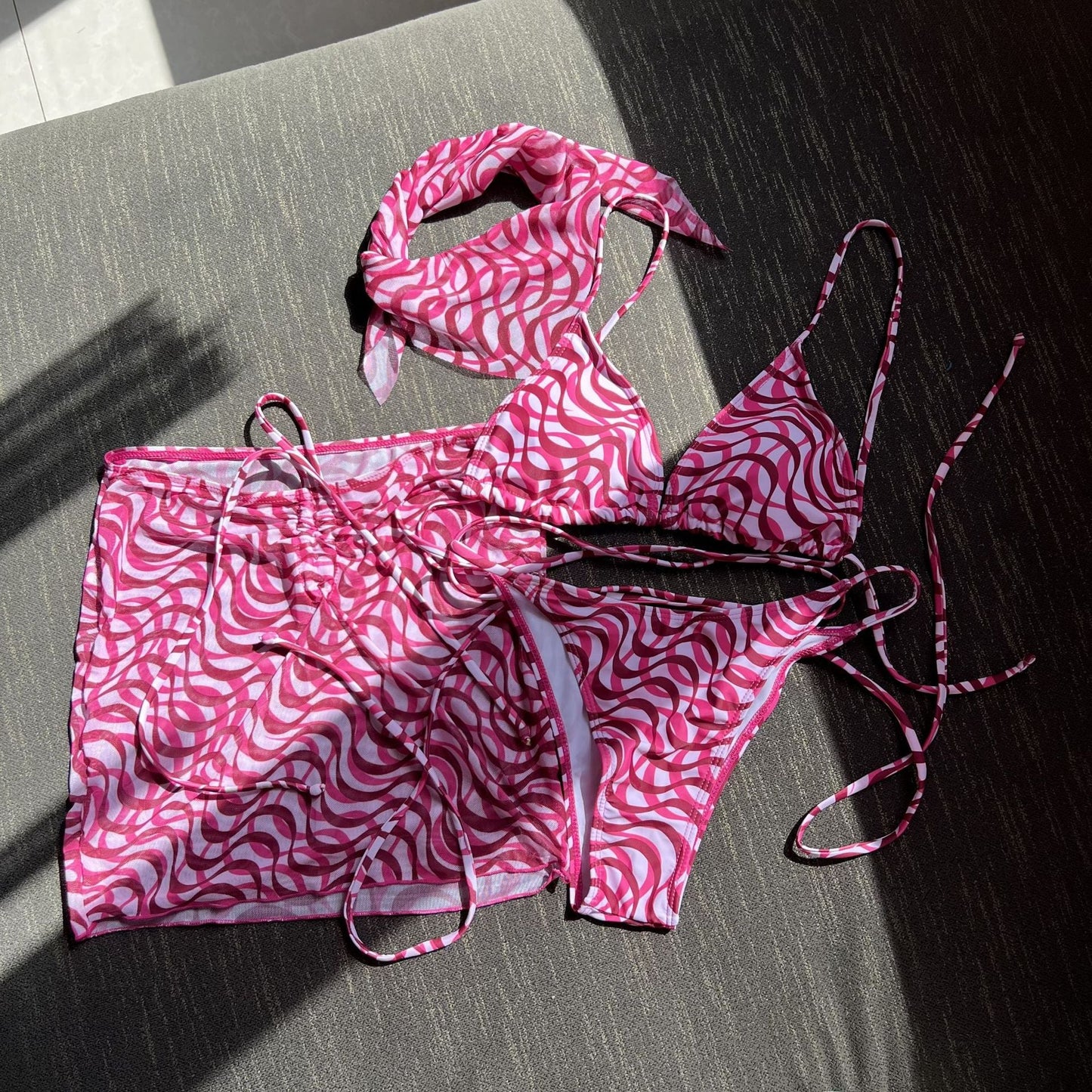 Drawstring Strap Bikini Set