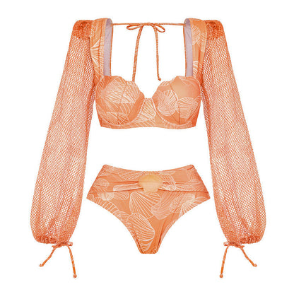 Mesh Halterneck One-Piece Swimsuit