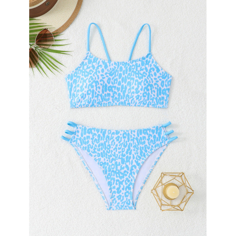 Slit Leopard One-Piece Swimsuit