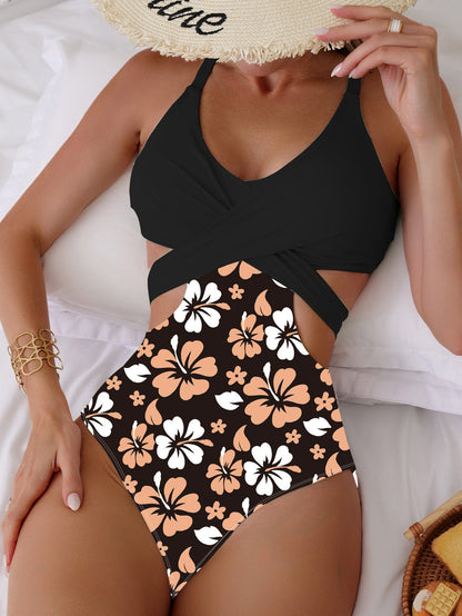 Cutout Print Bikini Set