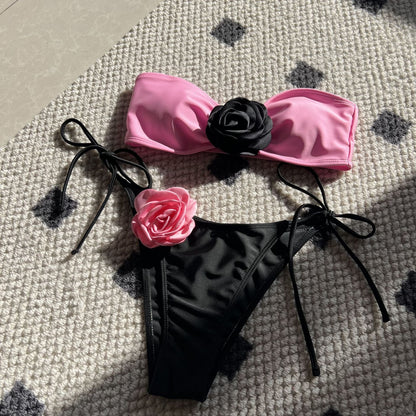 Colorblock Bikini Set