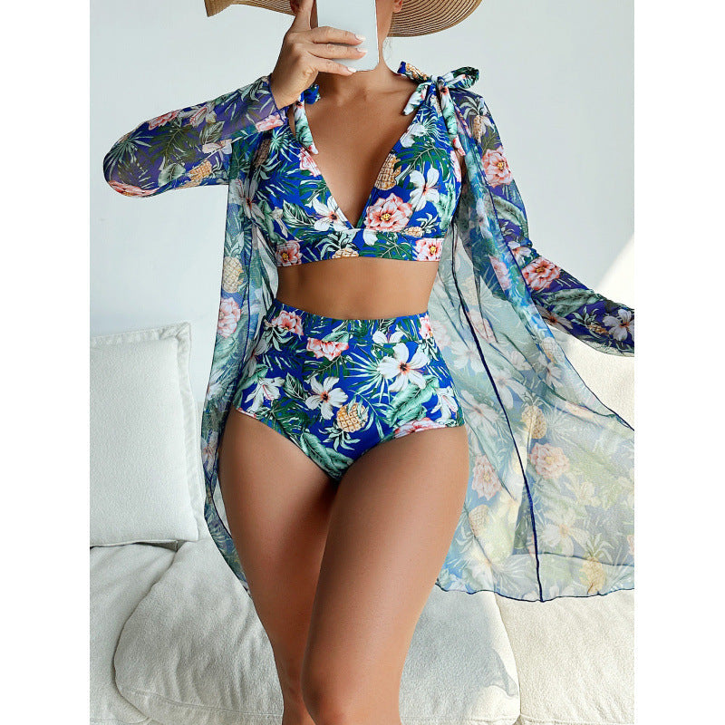 Slit Long One-Piece Swimsuit