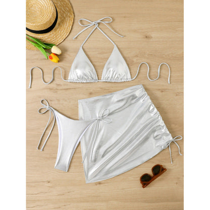 Metallic Three-Way One-Piece Swimsuit