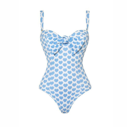 Heart Print One-Piece Swimsuit