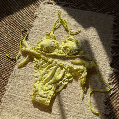 Floral Embroidery Bikini Set