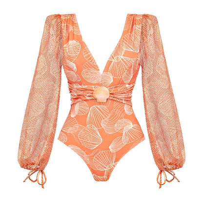 Mesh Halterneck One-Piece Swimsuit