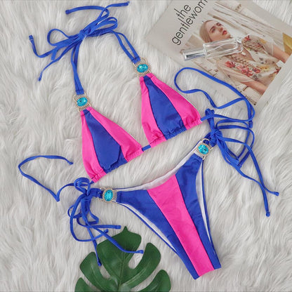 Crystal Diamond Bikini Set