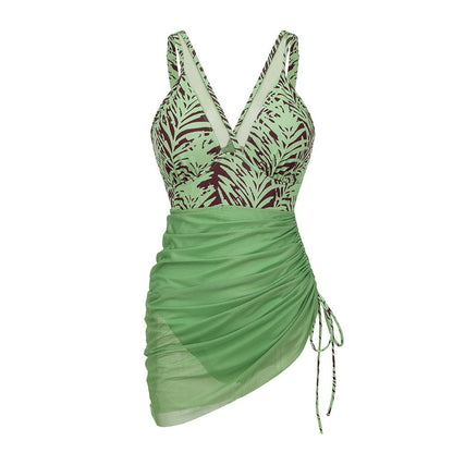 Mesh Patchwork One-Piece Swimsuit