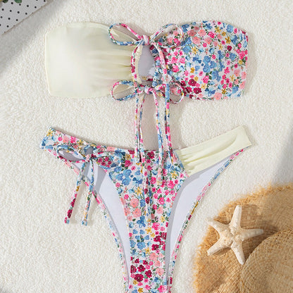 Lace-Up One-Piece Swimsuit