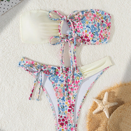 Lace-Up One-Piece Swimsuit