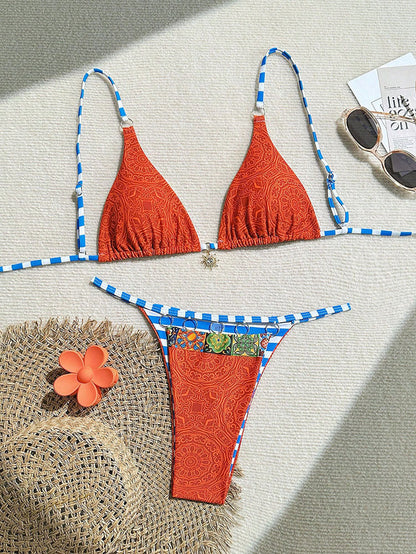 Colorblock Bikini Set