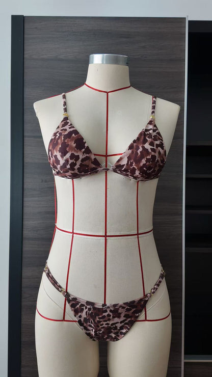Leopard Print Bikini Set