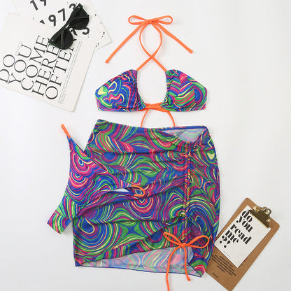 Mesh Slit Bikini Set
