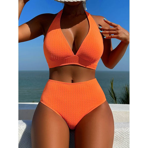 Open Back Slit Bikini Set