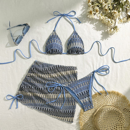 Embroidered Ombre Bikini Set