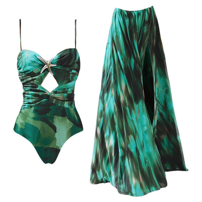 Dark Green One-Piece Swimsuit