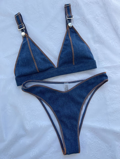 Denim Blue Bikini Set