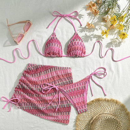 Embroidered Ombre Bikini Set