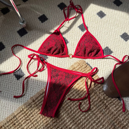 Lace Triangle Bikini Set