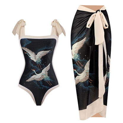Retro Modest One-Piece Swimsuit