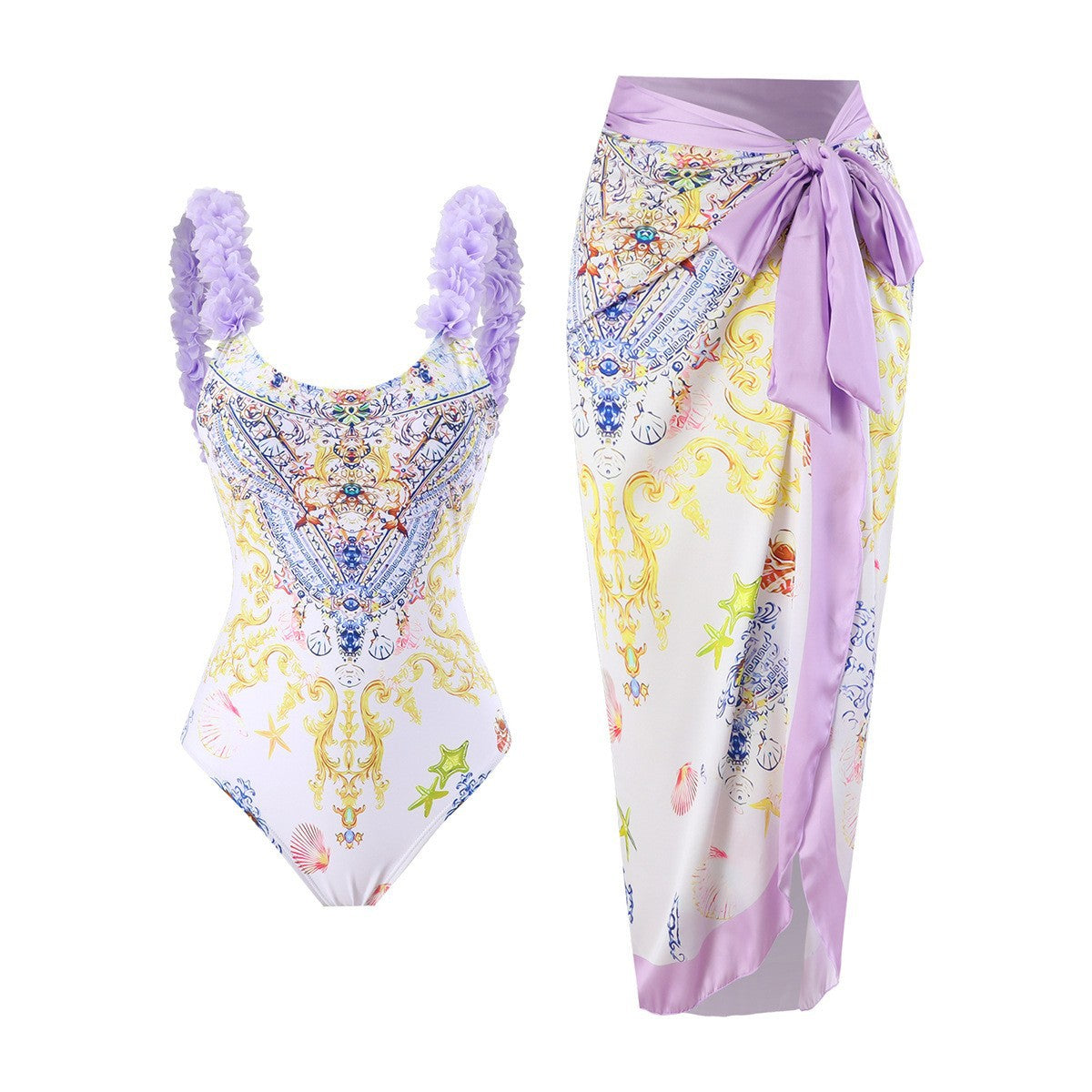 Print Skirted One-Piece Swimsuit