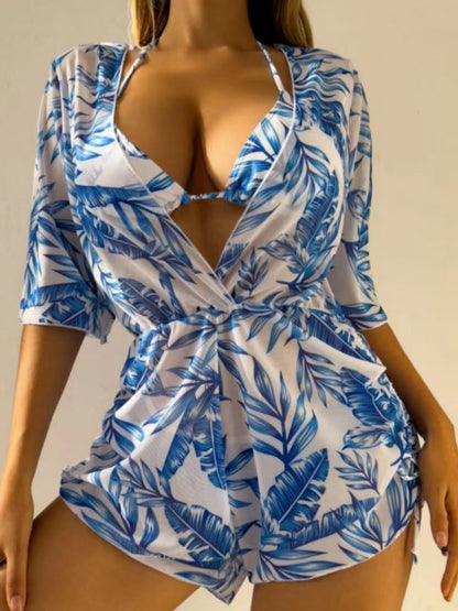 Leaf Print Bikini Set