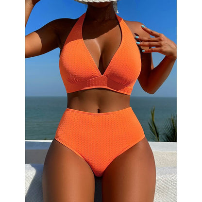 Open Back Slit Bikini Set