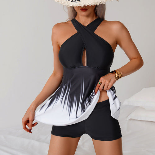 Ombre Slit Tankini Set