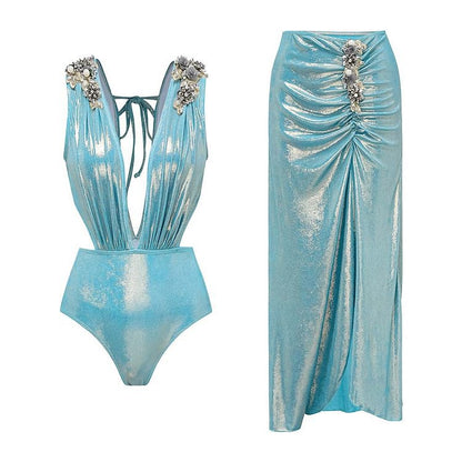 Halterneck Open Back One-Piece Swimsuit